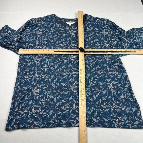 Lucky Brand Short Sleeve Womens Shirt Leaf Print Casual Natural Relaxed Top XL - Picture 6 of 11